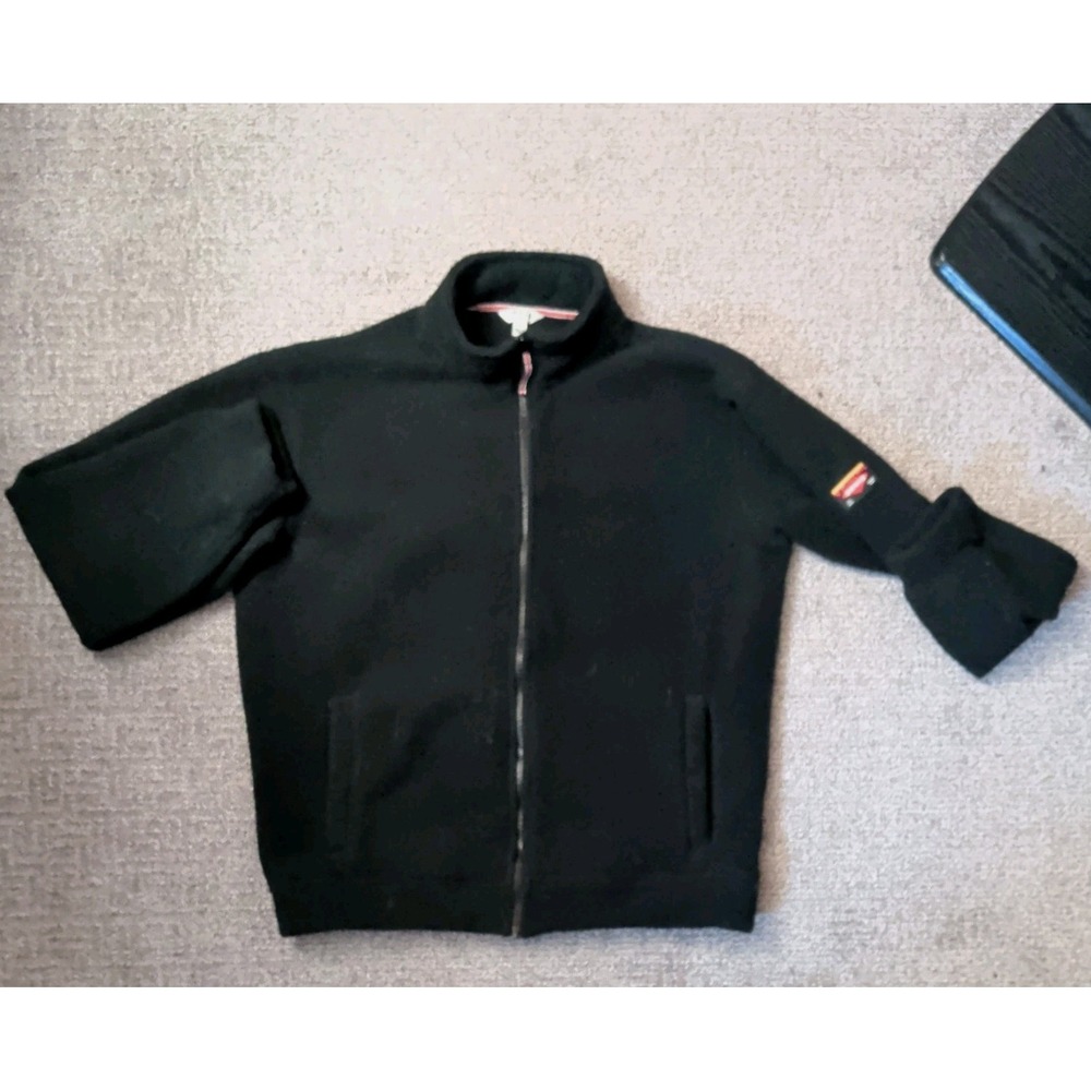 Orvis Fleece Jacket Mens M Medium Black Heavyweight Full Zip Warm Hiking